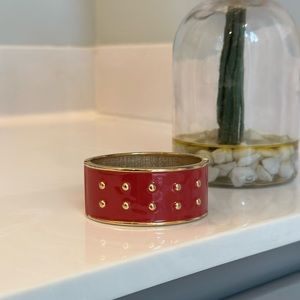 Orange reddish and gold cuff bracelet